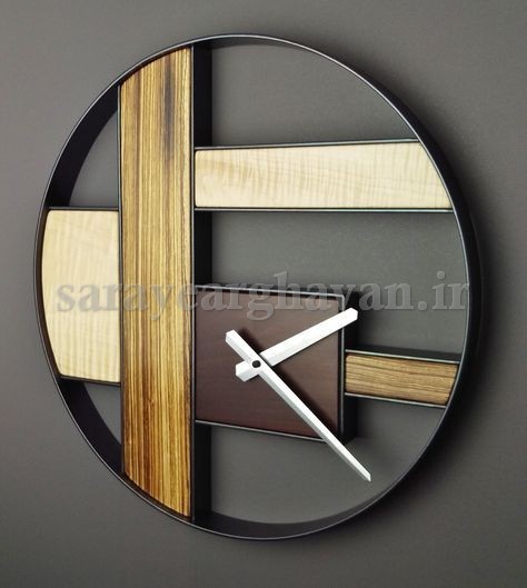 ساعت دیواری مدرن فلزی ترکیبی زیبا از چوب و فللز کد H249
