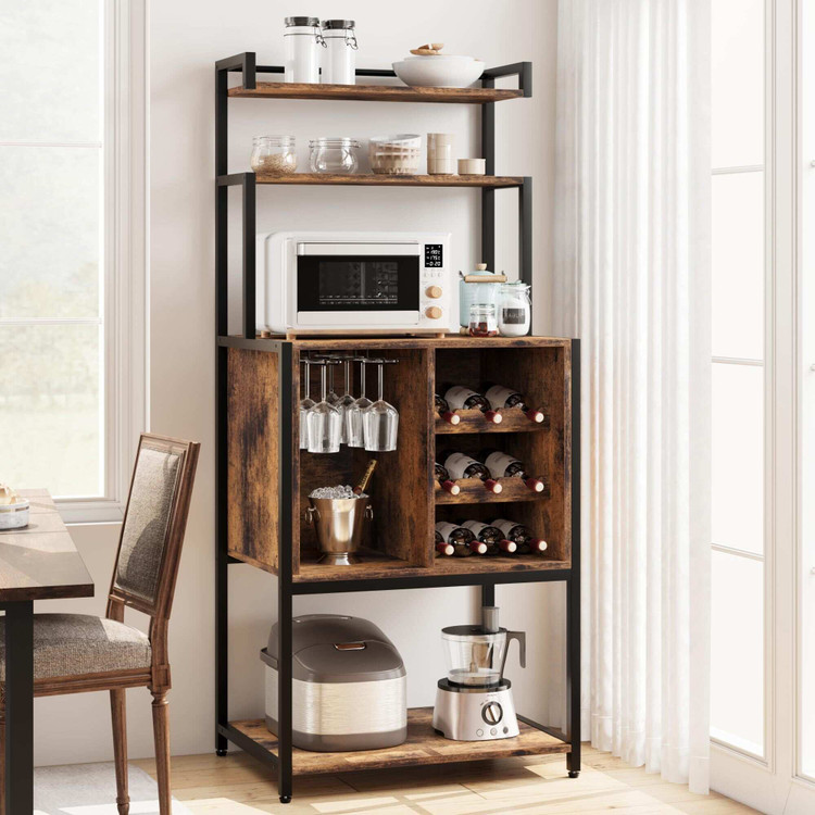 میز بار و کابینت نوشیدنی ایستاده با جای بطری و آویز لیوان کد G114