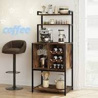 میز بار و کابینت نوشیدنی ایستاده با جای بطری و آویز لیوان کد G114