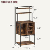 میز بار و کابینت نوشیدنی ایستاده با جای بطری و آویز لیوان کد G114