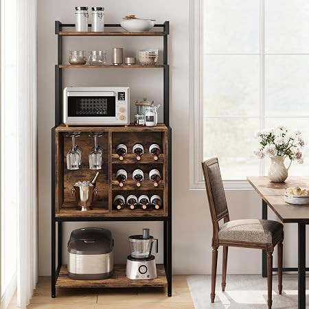 میز بار و کابینت نوشیدنی ایستاده با جای بطری و آویز لیوان کد G114