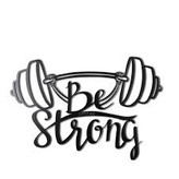 تابلو دکوراتیو فلزی و چوبی مدرن کد T281 | طرح "Be Strong" | مناسب سالن های ورزشی