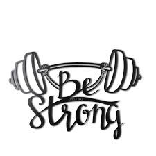 تابلو دکوراتیو فلزی و چوبی مدرن کد T281 | طرح "Be Strong" | مناسب سالن های ورزشی