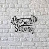 تابلو دکوراتیو فلزی و چوبی مدرن کد T281 | طرح "Be Strong" | مناسب سالن های ورزشی