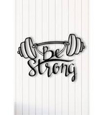 تابلو دکوراتیو فلزی و چوبی مدرن کد T281 | طرح "Be Strong" | مناسب سالن های ورزشی