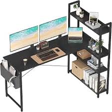 میز تحریر و اداری و کامپیوتر کد P105 | بدنه فلزی با صفحه رویی MDF | با کتابخانه 4 طبقه