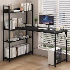 میز تحریر و اداری و کامپیوتر کد P105 | بدنه فلزی با صفحه رویی MDF | با کتابخانه 4 طبقه