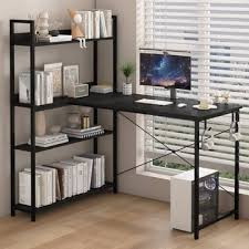 میز تحریر و اداری و کامپیوتر کد P105 | بدنه فلزی با صفحه رویی MDF | با کتابخانه 4 طبقه