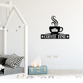 تابلو دکوراتیو فلزی مدرن، کد T145 | تابلو کافیشاپ Coffee Time | مینیمال_دکور دیواری لیزری
