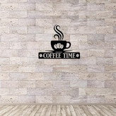 تابلو دکوراتیو فلزی مدرن، کد T145 | تابلو کافیشاپ Coffee Time | مینیمال_دکور دیواری لیزری