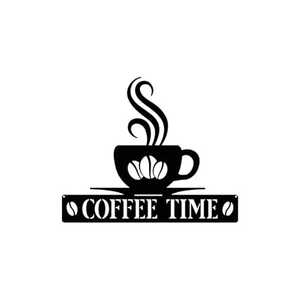 تابلو دکوراتیو فلزی مدرن، کد T145 | تابلو کافیشاپ Coffee Time | مینیمال_دکور دیواری لیزری