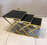 میز عسلی و جلو مبلی مدرن فلزی، ست 3 تایی (رویهMDF) کد M109 | طراحی خاص و زیبا