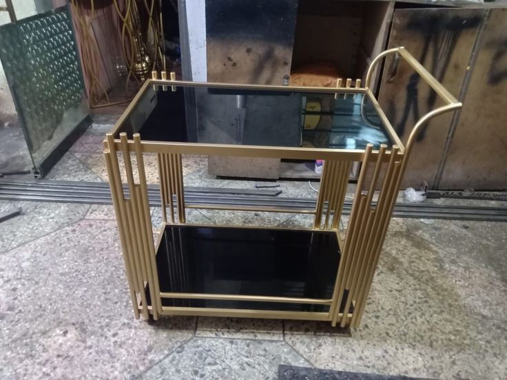 ترولی بار (میز بار) مدرن فلزی با رویهMDF کد M125 | طراحی خاص و زیبا