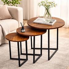 میز عسلی و جلو مبلی مدرن فلزی 3 تایی  (رویهMDF) کد M133 | طراحی خاص و زیبا