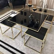 میز عسلی و جلو مبلی مدرن فلزی (رویهMDF) کد M170 | یک جلو مبلی + 4 تا عسلی کاربردی