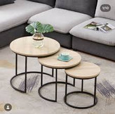میز عسلی و جلو مبلی مدرن فلزی 3 تایی (رویهMDF) کد M190 | طراحی خاص و زیبا